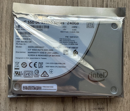 Intel ssd s3520 240gb 5 - dc,