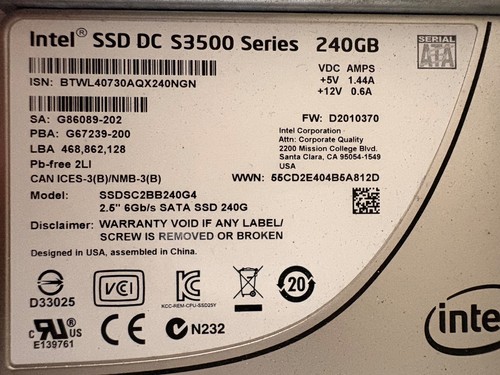 Intel solid state drive - intel, dc